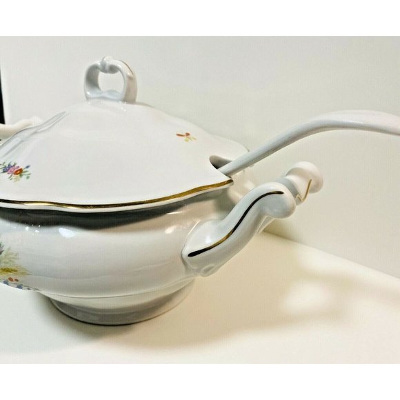 Vintage Favolina POLAND Soup Tureen & Ladle Floral - Picture 9 of 10